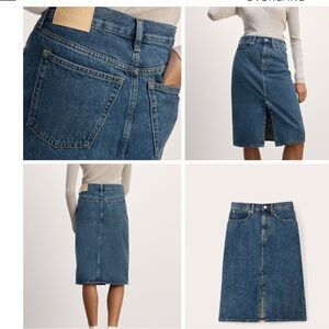 Everlane Mid-Way Denim Pencil Skirt in Deep Atlantic